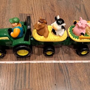 John Deere Green Tractor Toy with Animals